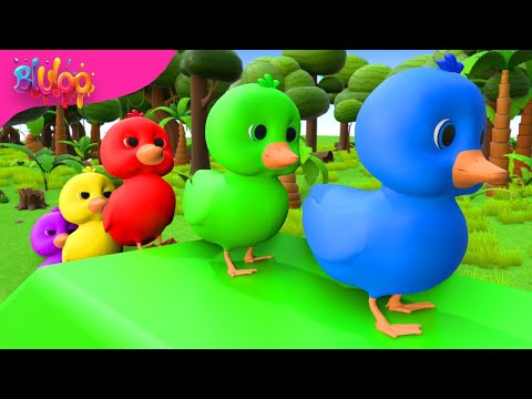 Five Little Ducks Song | Colorful Ducks | BluLoo Nursery Rhymes & Kids Songs