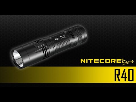 (Discontinued) NITECORE R40 1000 Lumen Inductive Charging Flashlight w/ Desktop, Wall Mount Cradle