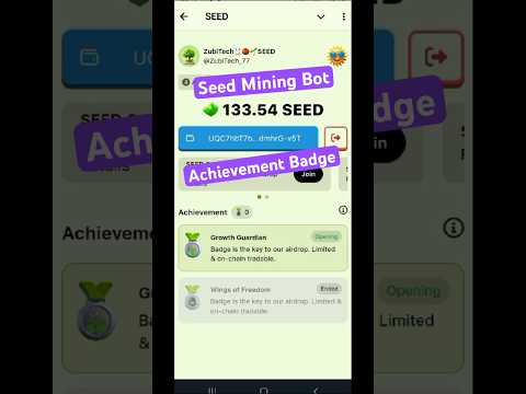 Seed Mining Bot Achievement Badge Claim | Seed Telegram Bot #shorts #seedairdrop #seedbot #zubitech