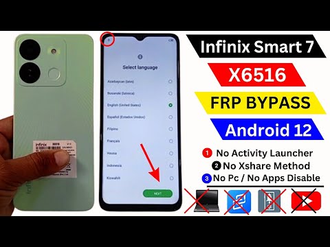 Infinix Smart 7 (X6516) Frp Bypass Without Activity Launcher | Infinix Smart 7 Google Account Bypass