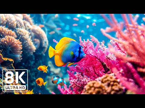 Tropical Waters 8K - Stunning Coral Reefs and Relaxing Marine Life