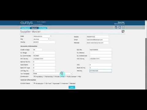 How to Create New Supplier Master