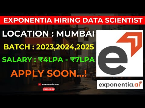 Junior Data Scientist Jobs 2024 | Exponentia AI | Freshers Role in Mumbai, Maharashtra