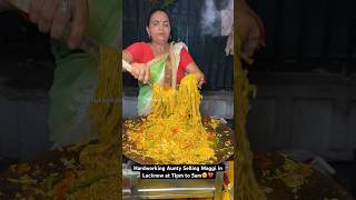 Hardworking Aunty Selling Maggi in Lucknow at 11pm to 5am🥹❤️ || Indian Street Food