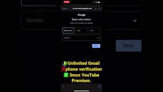 Unlimited Gmail without Phone Verification and 3 Months YouTube Premium | Web24|#shorts #unligmail