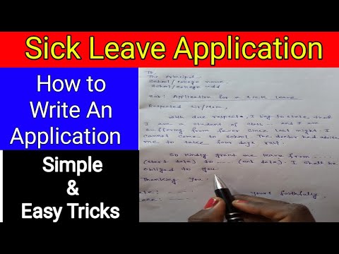 How to Write an Application to the Principal for Sick Leave|Sick Leave Application|Easy Application