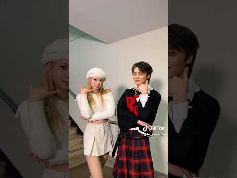 jeongin “perfect night” dance challenge with le sserafim eunchae!! #jeongin #lesserafim #eunchae