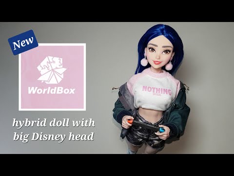 WorldBox with big Disney Descandants head - new doll hybrid plus styling!