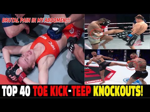 40 Toe Kick & Teep Brutal Knockouts 2024 - Brutal pain in my abdomen!!!