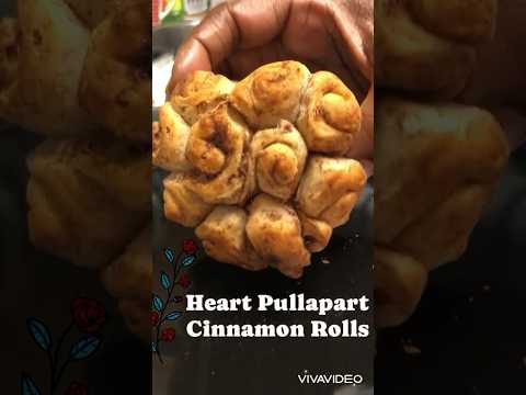 Heart PullApart Cinnamon Rolls #vday #recipe #cinnamonrollsrecipe #heart