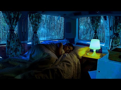 Deep Sleep Ambience: Relax & Beat Insomnia with Soft Rain & Gentle Thunder Sounds on Window Cozy Car