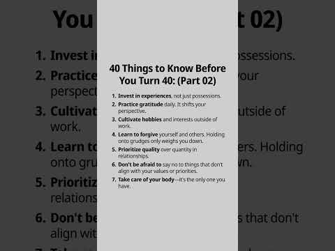 40 Things to know before you turn 40