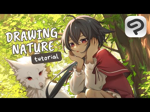 how to draw nature illustrations in Clip Studio Paint ✦ tutorial (full process)