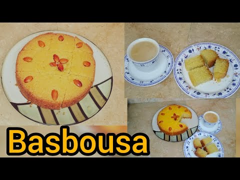 how to make basbousa /semolina cake?/ middle east dessort .#basboussa #semolina #cakerecipe