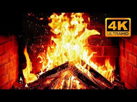 🔥 Cozy Fireplace 4K (12 HOURS). Fireplace with Crackling Fire Sounds. Fireplace Ambience