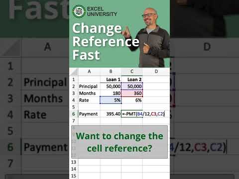 Change the Cell Reference Fast in #excel #exceltips #spreadsheet  #shorts