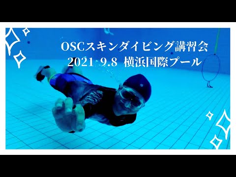 【水深5m】OSCスキンダイビング講習会の練習風景・横浜国際プール（ダイビングプール）