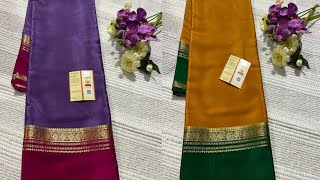 💗💗 Bentex Border With Colour Pure Mysore Silk Sarees 100Gsm Free Shipping 🇮🇳 WhatsappNo 7702225657🥰🥰