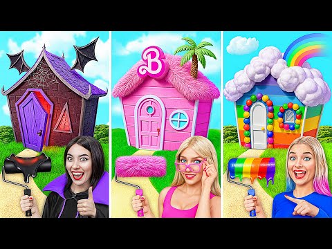 One Colored House Challenge | Vampire vs Barbie vs Unicorn by Multi DO Smile