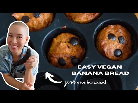 easy vegan ONE BANANA banana bread recipe