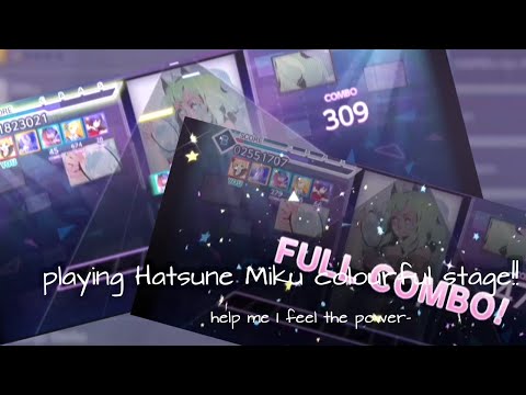 video of me playing Hatsune Miku colourful stage!!🤩😝😜🤭(idk if it's project diva or sekai)maybe pt 1😧