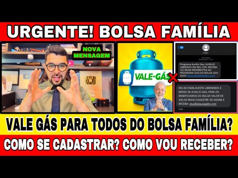 VALE GÁS PARA TODOS DO BOLSA FAMÍLIA! COMO VOCÊ SE CADASTRAR? COMO RECEBER? MENSAGEM PARA CADASTRO 🤨