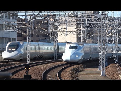 [N700S N700系 700系 500系]岡山駅を発車＆到着する各種新幹線