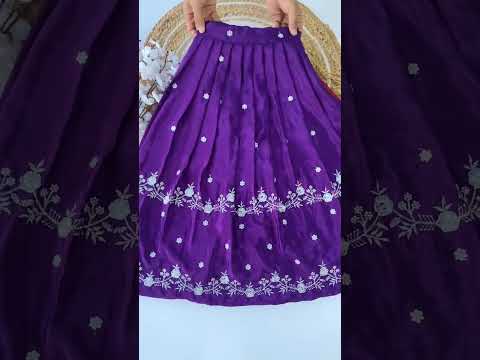 Trending design in kids collection ✅🎊Lehenga -  Heavy chinon zari work with flowers design bord