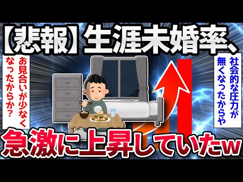 【2chまとめ】【悲報】生涯未婚率、急激に上昇してしまうwww【ゆっくり解説】