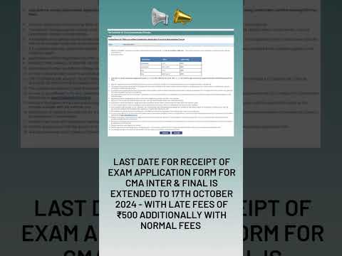 ‼️ CMA Update ‼️ Application for CMA Exams December 2024 _ Extended #shortsfeed #shorts #trending