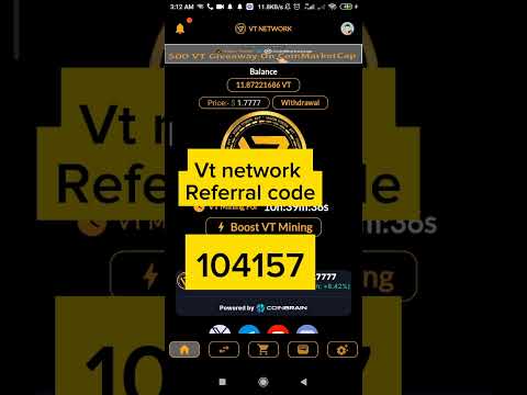 Vt network mining app referral code।। VT NETWORK Referral Code।। #vtnetwork #vtnetworkrefffercode