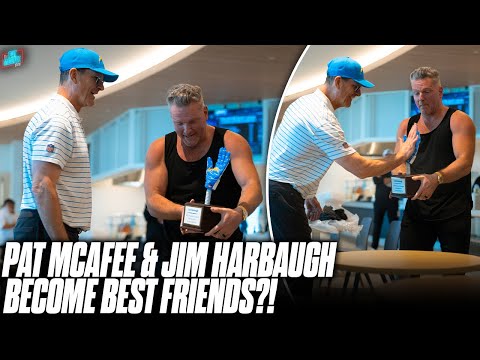 Pat McAfee Toured Chargers Facility, Gifted Jim Harbaugh A "Best High Fiver" Trophy