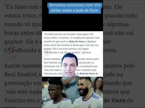 Benzema conversou com Vinícius Júnior sobre a Bola de Ouro #benzema #viniciusjr #boladeouro