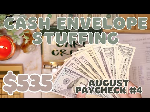 $535 Cash Envelope Stuffing | Last Fulltime Paycheck of August! | 25 Year Old Budgets