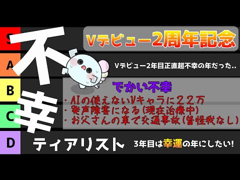 【闇のVデビュー２周年記念配信】不幸話しのティアリスト作成！３周年記念は光あれ【ほたっぺ/VTuber】