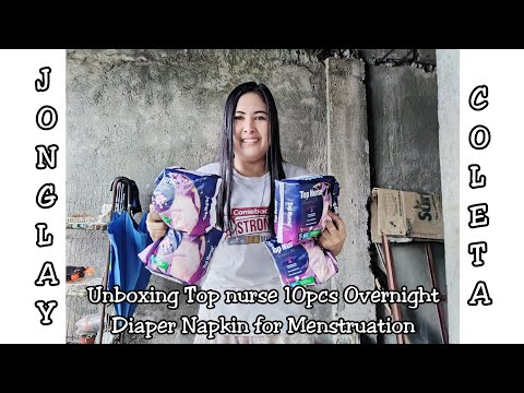 Unboxing Top nurse 10pcs Overnight Diaper Napkin for Menstruation