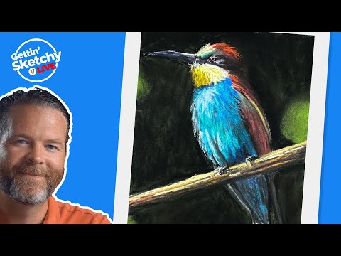 Pastel Drawing of a Bird - Live Drawing Exercise