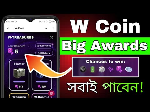 W Coin Key Shop in Bangla || w coin airdrop new update | W Coin airdrop W Treasures Update