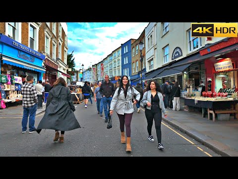 London's Famous Stalls in Autumn-Oct 2024 I Notting Hill and Portobello Market's[4K HDR]