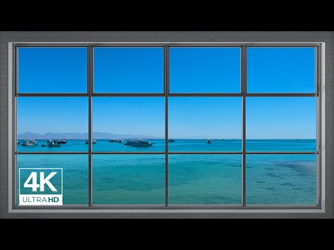 4k Egypte Red Sea with modern Window Scene - Relaxing, Calming, Ambience, white noise