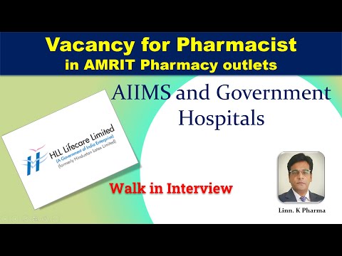 Pharmacist Jobs 2023 in AMRIT Pharmacy outlets AIIMS and Government Hospitals || HLL Lifecare Jobs