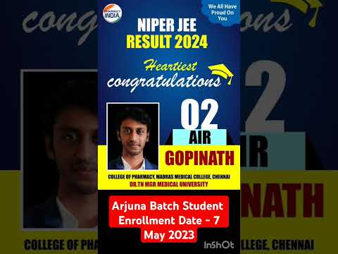 🛑AIR 2 | NIPER | अRJUNA BATCH STUDENT | GOPINATH #gpat2024 #niper2024 #niper