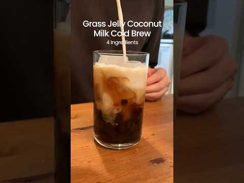 Jelly Coconut Milk Cold Brew #coffee #icedcoffee #drink #easyrecipe #shorts #latte