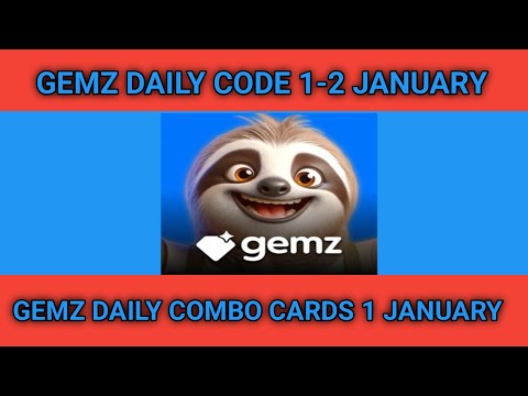 1-2 January Gemz daily code & combo cards|gemz combo cards 1 January | Gemz daily code  1-2 January