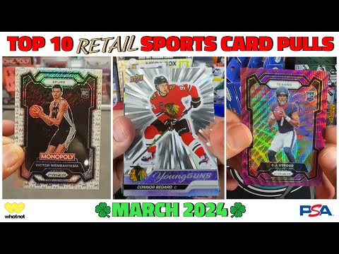 ALL $1,000+ PULLS! 🤯 | The Top 10 **RETAIL** Sports Card Pulls of the Month: March 2024 🍀