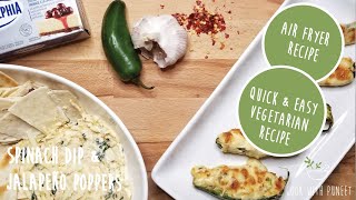 HOW TO MAKE SPINACH DIP | HOW TO MAKE JALAPEÑO POPPERS | Quick & Easy | Air Fryer Recipe