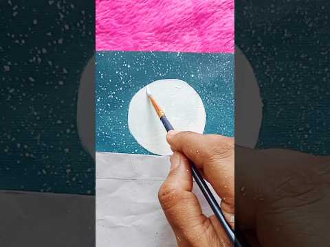 Painting a Moonlit Scene with a Cat: Mind-Blowing Results! #satisfying #art #youtubeshorts #painting