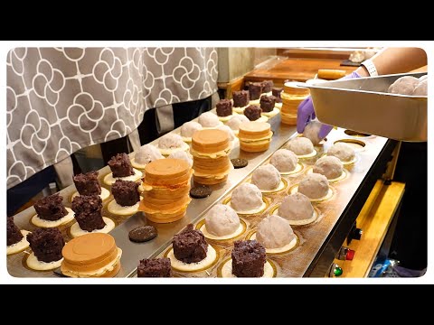 特殊口味滿滿的餡 車輪餅製作 / Wheel Cake , Red bean cake making skills-台灣街頭美食