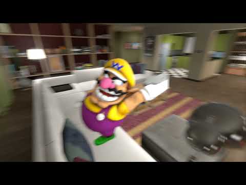 Wario dies after throwing his Wii out of the window onto Mario's car.mp4