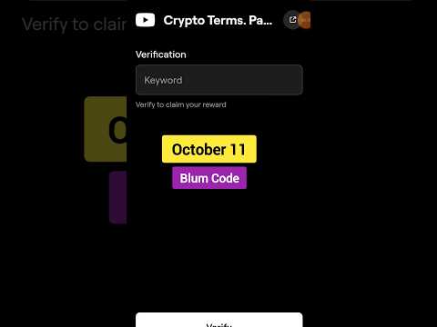 Crypto terms part 1 - Blum New Video Code | Today 11 October Blum Video Code